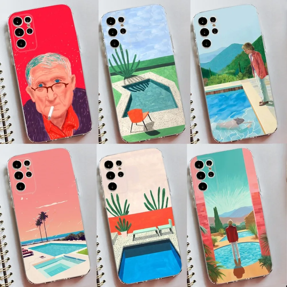 David Hockney art painting Phone Case Silicone Case For Samsung S30,S23,S21,S22,S20 Ultra,S20 FE lite,S10,S9,S8 PIus Cover Clear