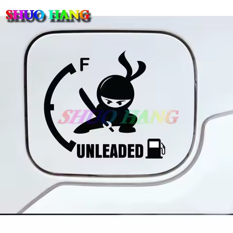 UNLEADED FUEL ONLY TANK STICKER DECAL CAR STICKER FUNNY CUTE NINJA