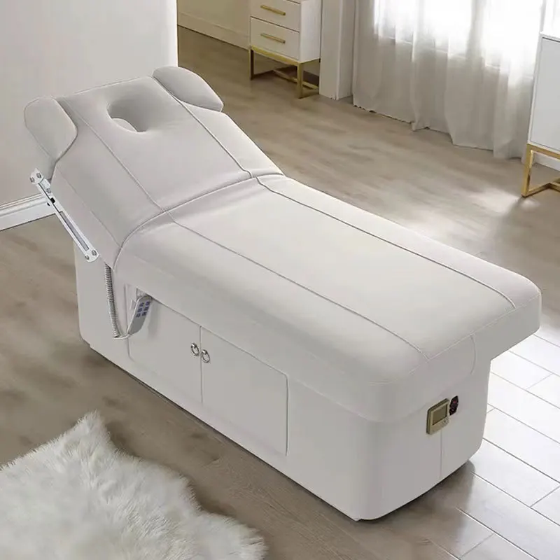 Multifunctional electric beauty bed SPA physiotherapy massage bed embroidered latex bed