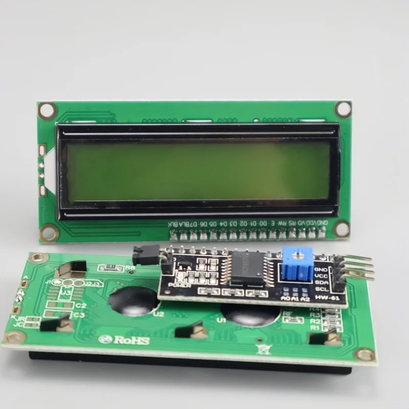 2 قطعة LCD1602 1602A وحدة عرض إل سي دي شاشة خضراء IIC/I2C واجهة 5 فولت لاردوينو