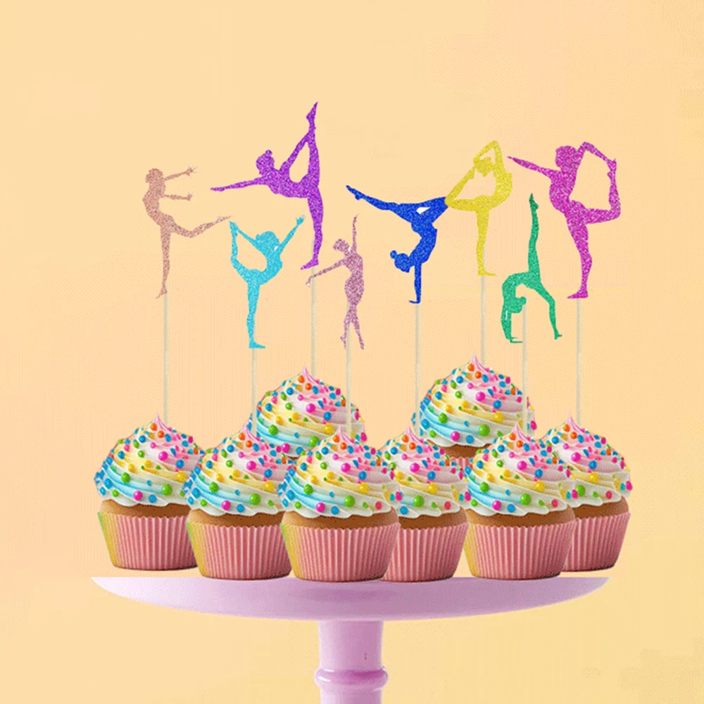 16/24Pcs Gymnastik Kuchen Topper Gymnastik Party Favors Turnerin Mädchen Cupcake Topper Gym Themen Geburtstag Kuchen Dekoration Lieferungen – Detail 10