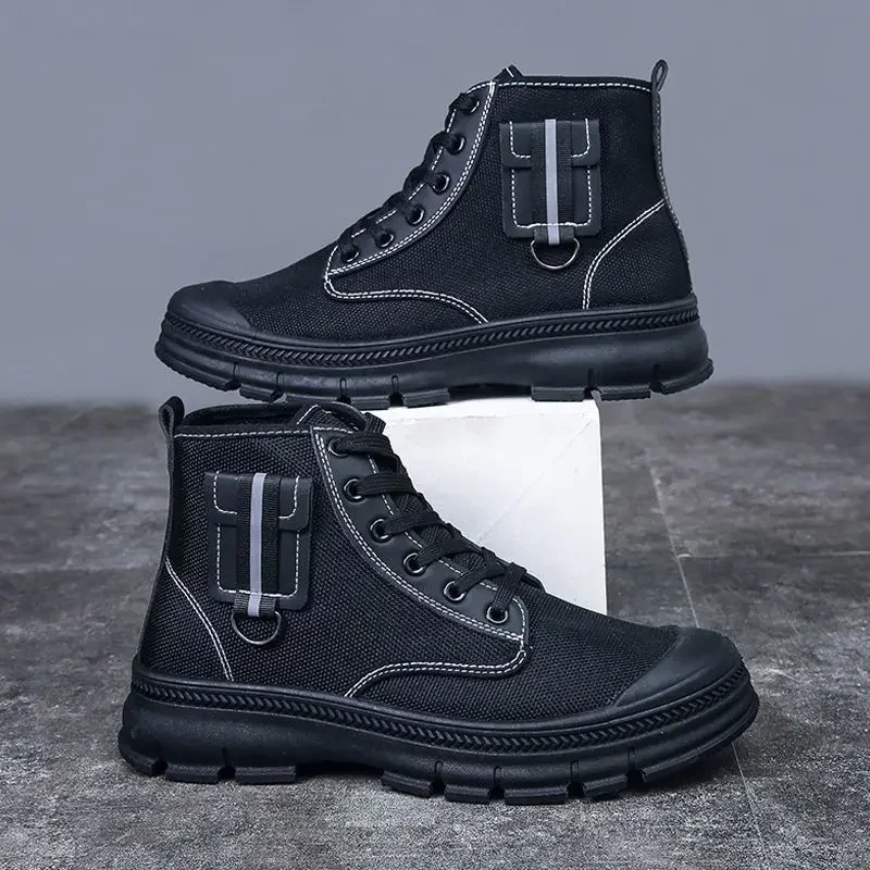 Spring Autumn Industrial Safety High Cut Boots for Men Platform Man Canvas Shoes Work Hot Selling Non Slip New Classic Cheap Y2k