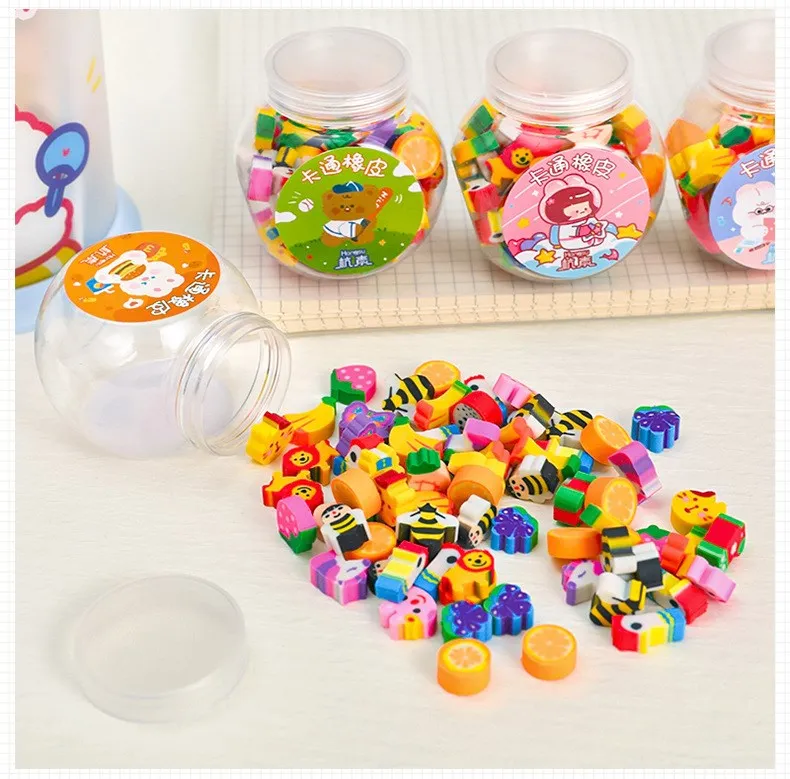 50/100 Stücke Bleistift Radiergummi Gummi Kawaii Tier Früchte Radiergummis Grundschüler Preise Werbegeschenk Schreibwaren Für Kinder – Detail 10