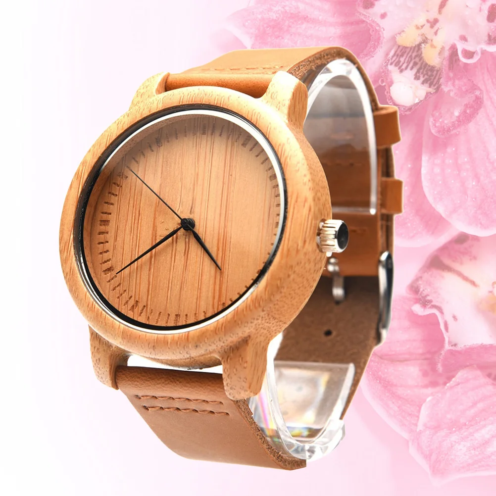 

1Pcs Bamboo Wood Watch Band Casual Vintage Lightweight Wristwatch for Men Professional Stylish Gift Wood Watch