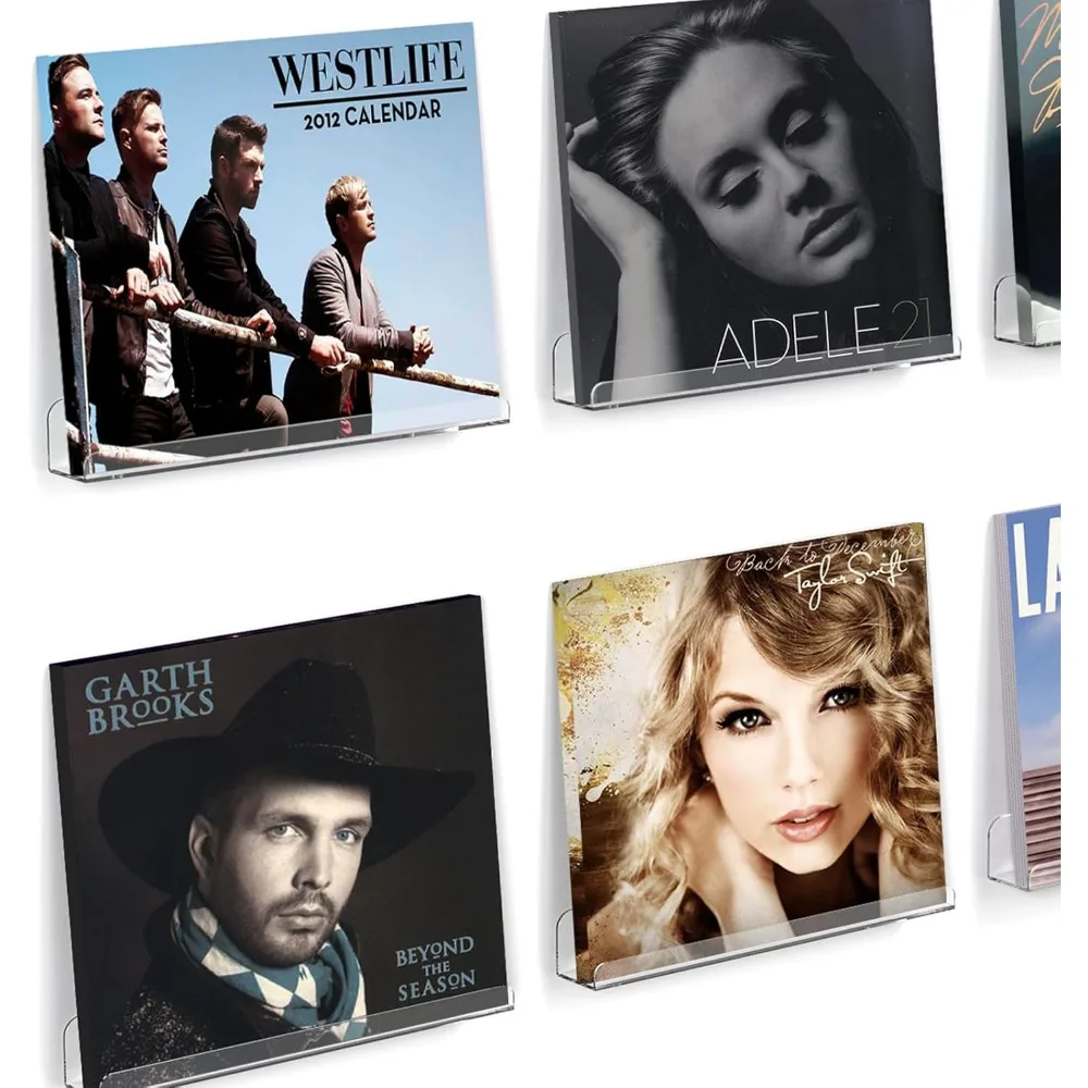 

Настенное крепление для виниловой пластинки, 6-дюймовый держатель для пластинок для хранения и дисплея, прозрачная плавающая полка для детской книжной полки, maga