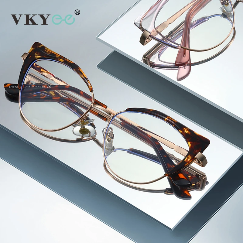 

VICKY New Cat's Eye Fashionable Personalized Design Women's Anti-blue Light Reading Glasses Can Be Customized Prescription 87329
