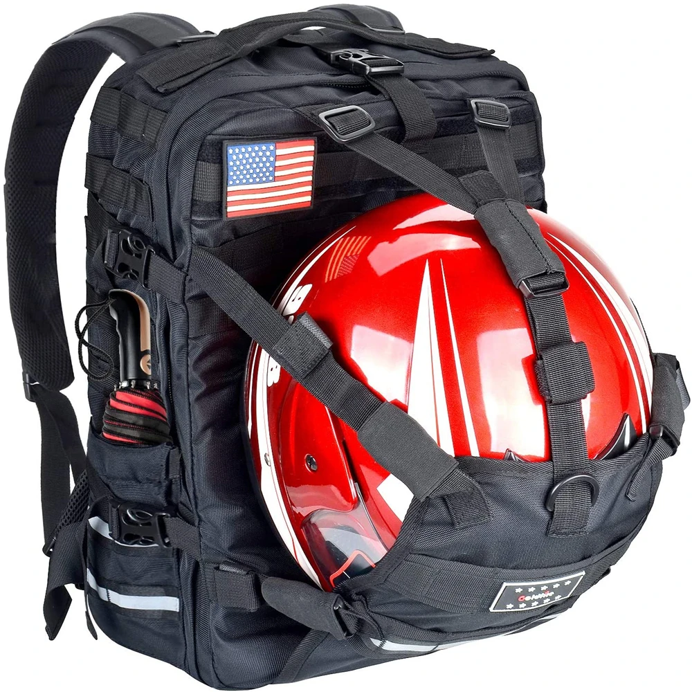 Large Capacity Waterproof Motorcycle Cycling Riding Helmet Backpack Travel Bag Military Helmet Molle Storage Hiking Bag