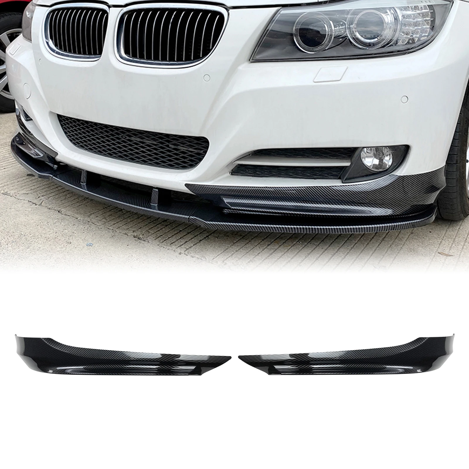 

Front Bumper Side Spoiler Lip Cover For BMW 3 Series E90 E91 LCI 320i 325i 330i 2009-12 Base Fog Light Air Vent Splitter Canard