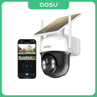 AOSU 3MP 100% Wire-Free Solar WiFi Camera 5000mAh Battery Two-way Audio Security Camera Wireless Solar Panel PTZ CCTV Camera