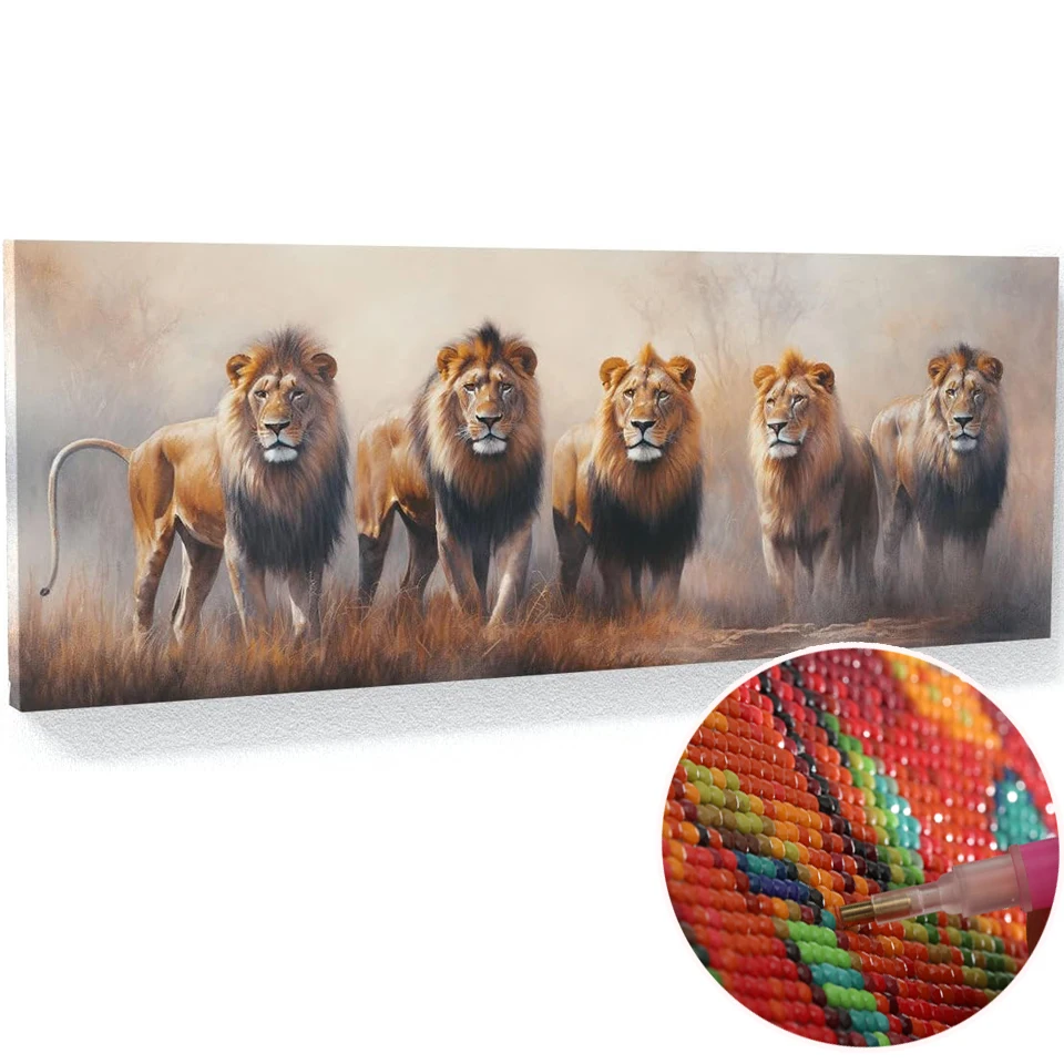 

Animal African Lion 5D DIY Diamond Painting Landscape Cross Stitch Kits New 2024 Mosaic Diamond Embroidery For Home Decor