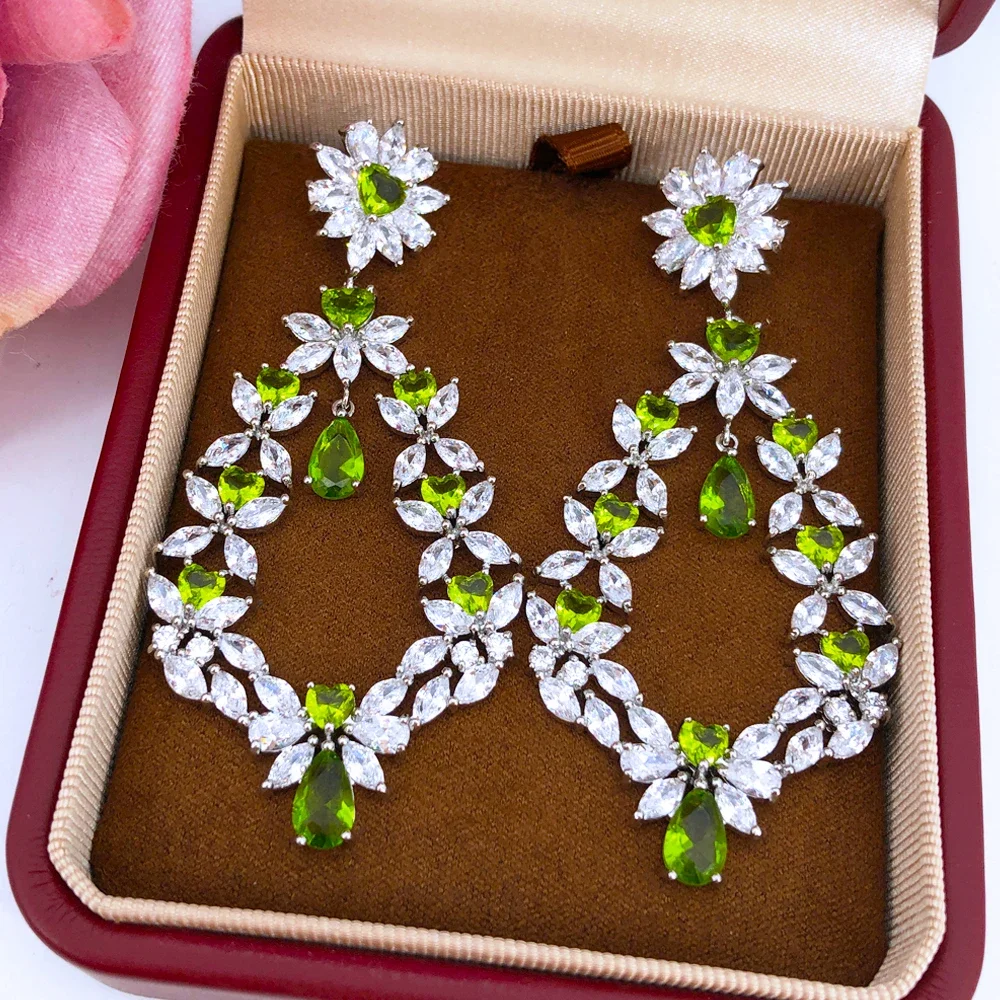 

Missvikki New Vintage Trendy Blue Olive Big Earrings For Women Fashion Floral Statement Earrings Jewelry Gift Wholesale