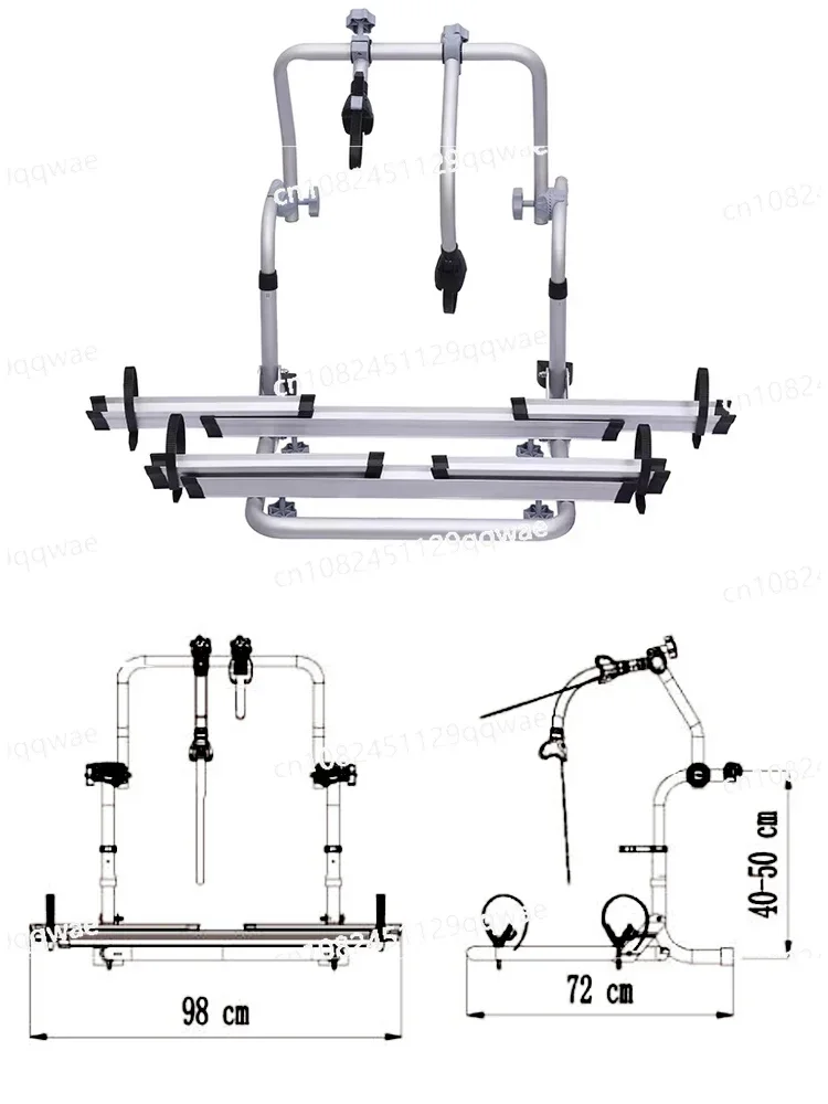 Chase V90 Ford V362 RV Back Type Double Track Retractable Aluminum Alloy Thickened Bicycle Rack No Block