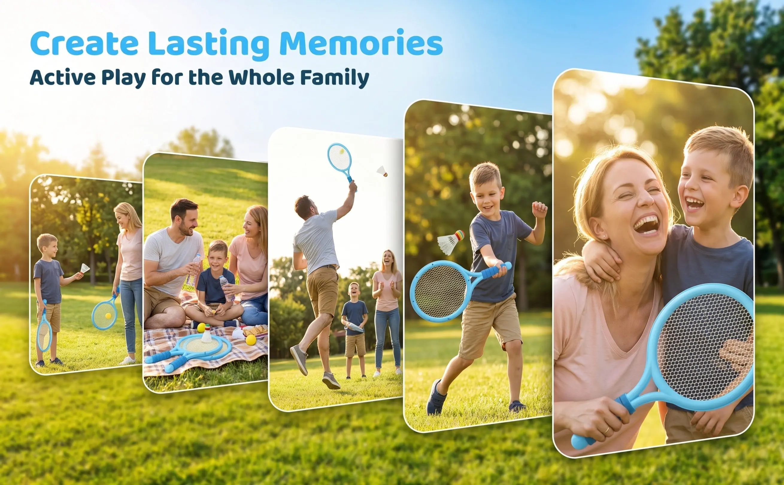1Set Kids Badminton Tennis Rackets Simulated Grip Non Slip Hand Foot Coordination Outdoor Athletic Gear Badminton Set