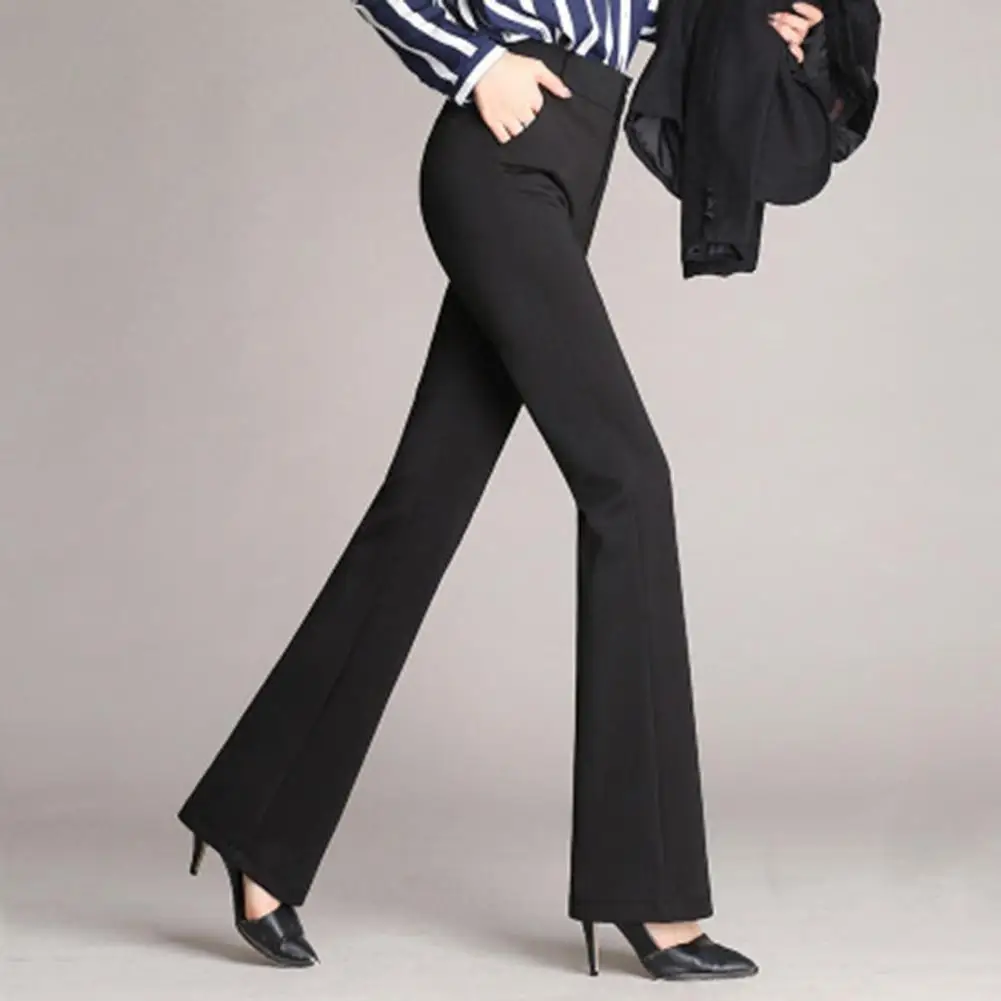 

Women Bootcut Trousers Elegant High Waist Flared Suit Pants for Women Stylish Straight Leg Trousers with Pockets for Ladies