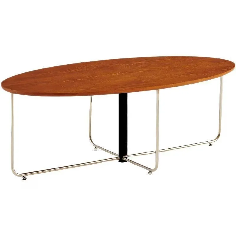 Vintage style, oval coffee table, living room and small apartment, stainless steel color
