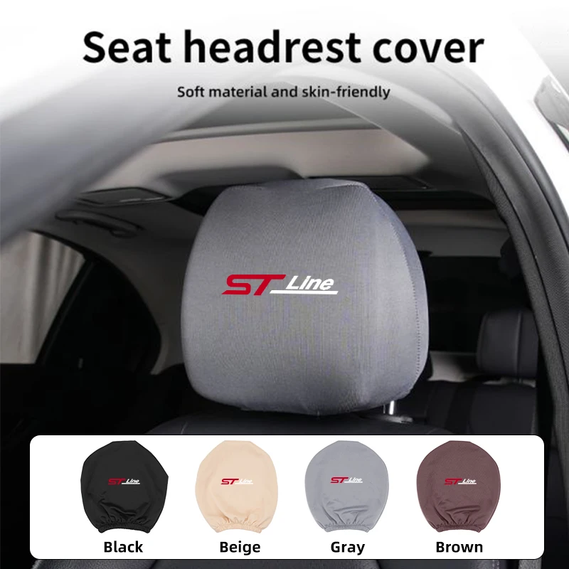 Dustproof Car Headrest Cover Universal Protective Cover Accessories For Ford ST Line Racing RS S Kuga Fiesta Fusion Mondeo