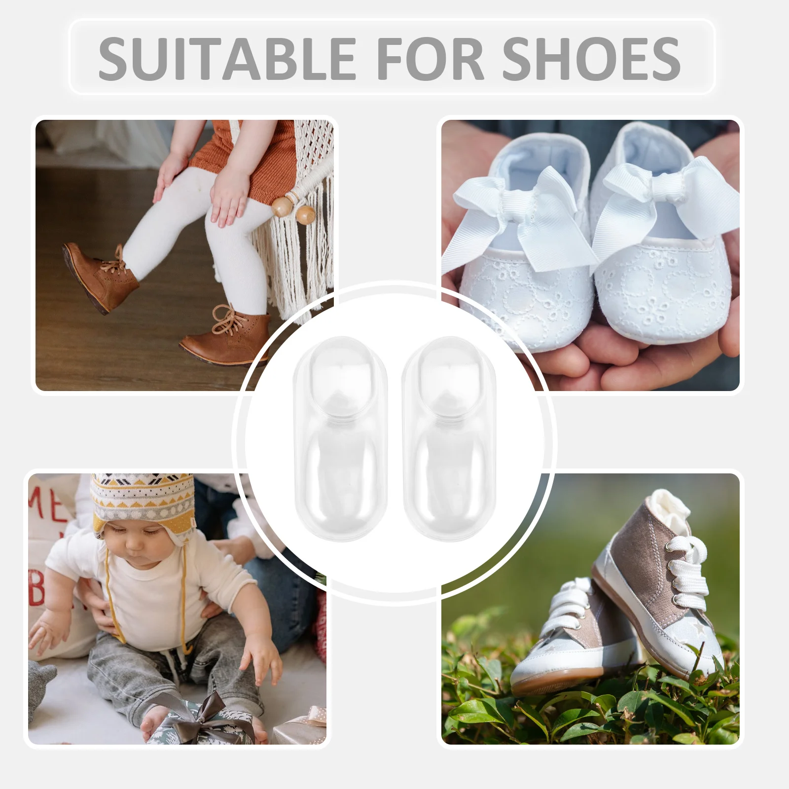 10Pcs Transparent Baby Feet Models Durable PVC Shoe Socks Display Stands Shop Home Use Transparent Baby Foot Model