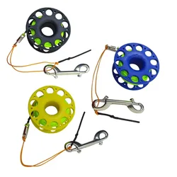 30M Scuba Diving Spool Finger Reel with Stainless Steel Double Ended Hook SMB Tech Snorkeling Equipment Cave Wreck Guide Line