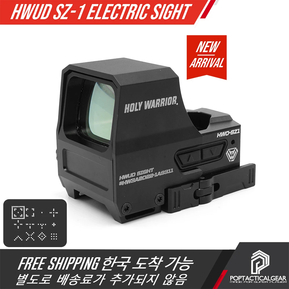 

Holy Warrior SZ-1 HEUD SIght Multi Reticles Adjustment Huge Window Electric Scope Strong Impact Resistance With 20mm QD Mount