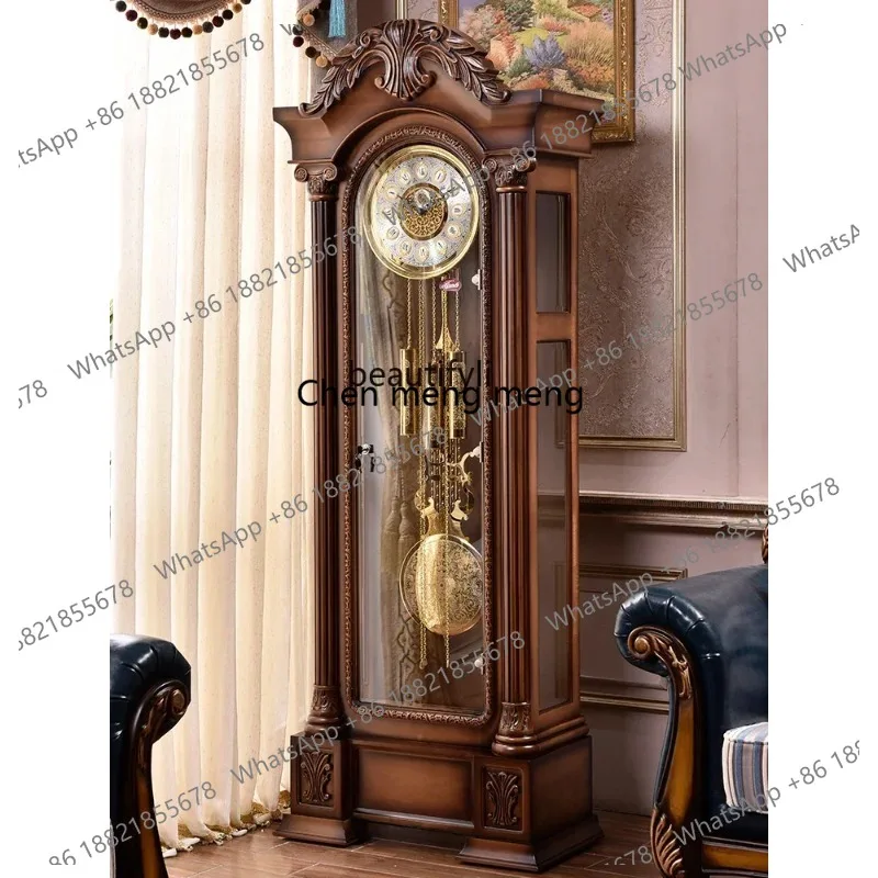lhy 26 ss 26 German Mechanical Floor Clock European Style Villa Vertical Living Room Clock Chinese Retro American Pendulum Clock