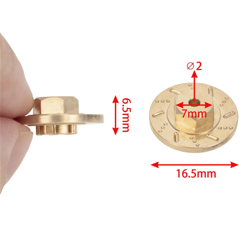 8 Uds rueda de latón 7mm adaptador hexagonal contrapeso nudillo de dirección para Kyosho MINI-Z 4X4 1/18 1/24 RC actualizaciones de coche