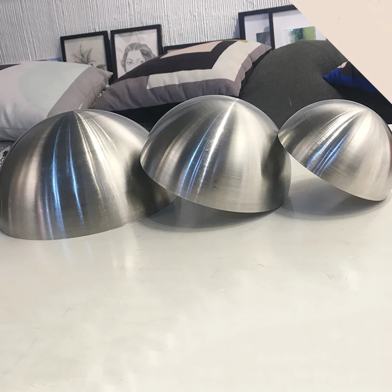 1-5 قطعة قطر 19 مللي متر-300 مللي متر الفولاذ المقاوم للصدأ نحى الفضة الكتان النهاية 1.0 مللي متر سميكة جوفاء نصف الكرة المزخرفة غطاء أنبوب فولاذي