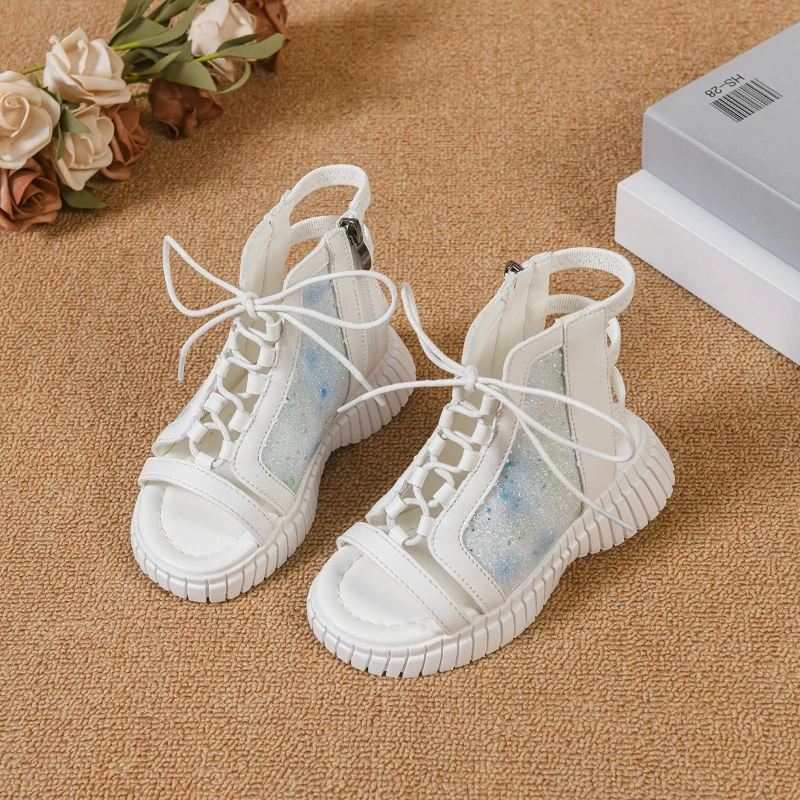 Fashion Plus Size Girls' Roman Sandals 2026 Summer New Kids Sandals Comfort Non Slip Girls' Thick Soled Beach Shoes Детские