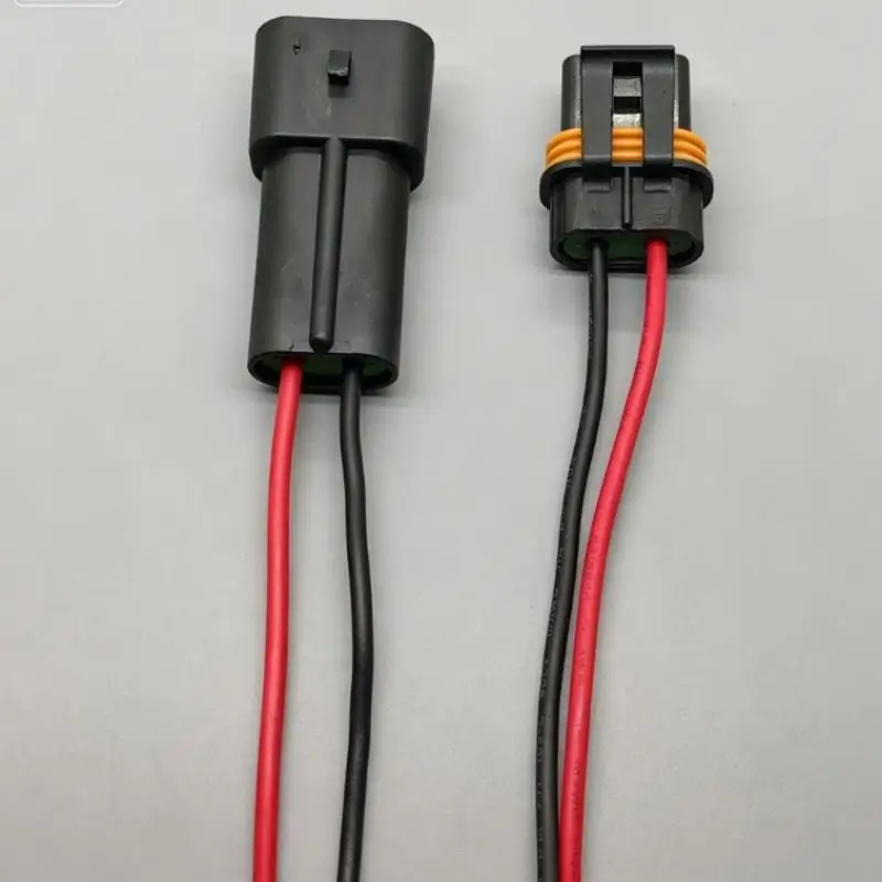 IP65 Waterproof 2 Pin Automotive Electrical Socket with Wires Universal Car Wire Cable Connectors for All Vehicle Types