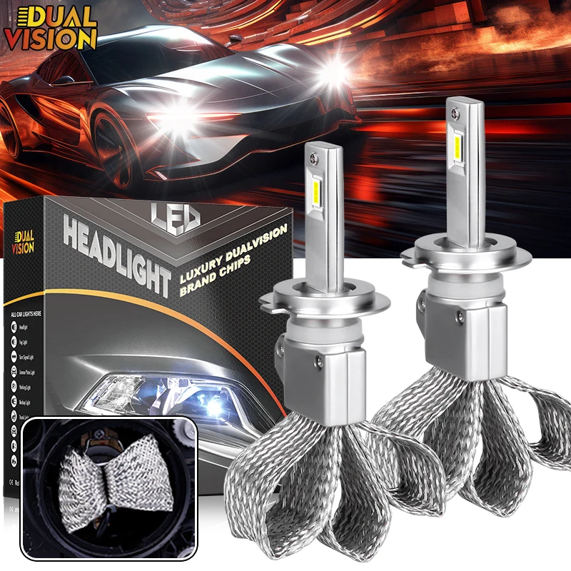 

Dualvision H4 H7 LED Headlight Bulbs Canbus H11 H1 H8 H9 9005 9006 HB3 HB4 High Power Fanless Car Lights CSP Chips Fog Lamps 12V