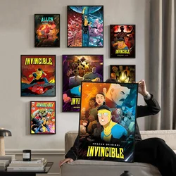 I-Invincible Cartoon Self-adhesive Art Poster Fancy Wall Sticker for Living Room Bar Decoration Vintage Decorative Painting