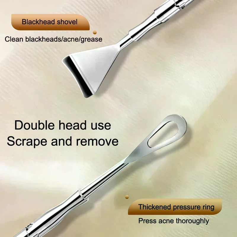 2/4 pezzi per la rimozione dell'acne dei punti neri, strumento popper per brufoli, ago per l'acne, rimozione della pulizia dei follicoli dei capelli