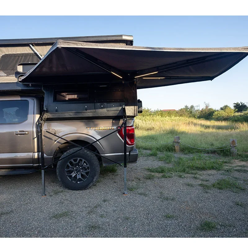 Vehicle Side 360 Degrees 4X4 Free Standing Legless 600D Oxford 270 Degree Extended Car Awning with LED light