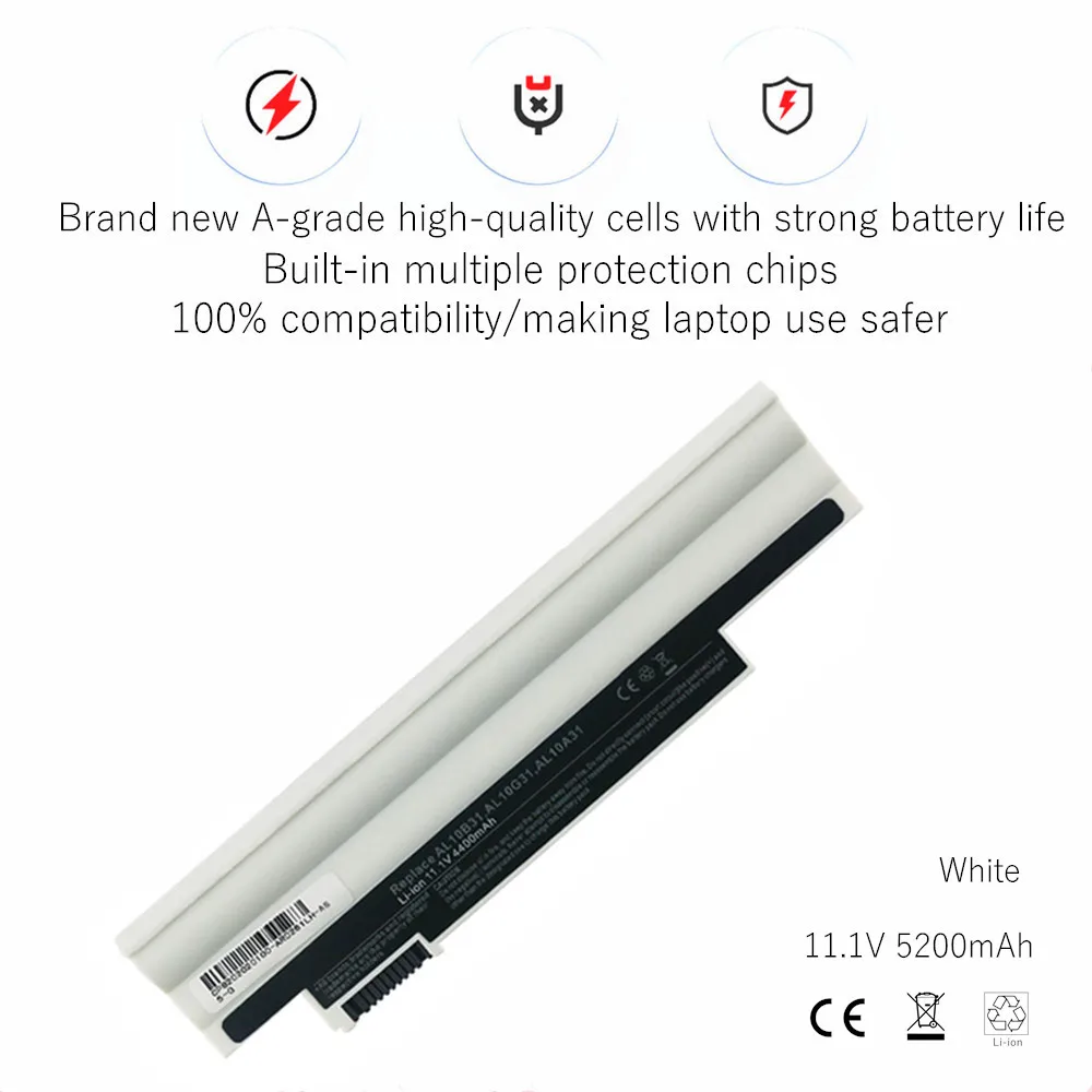 Laptop battery Notebook batteries for Acer AL10A31 AL10B31 AL10G31 one 360 AOD255 D255 D255E D257 D260 AK003BT.071 ICR17/65L