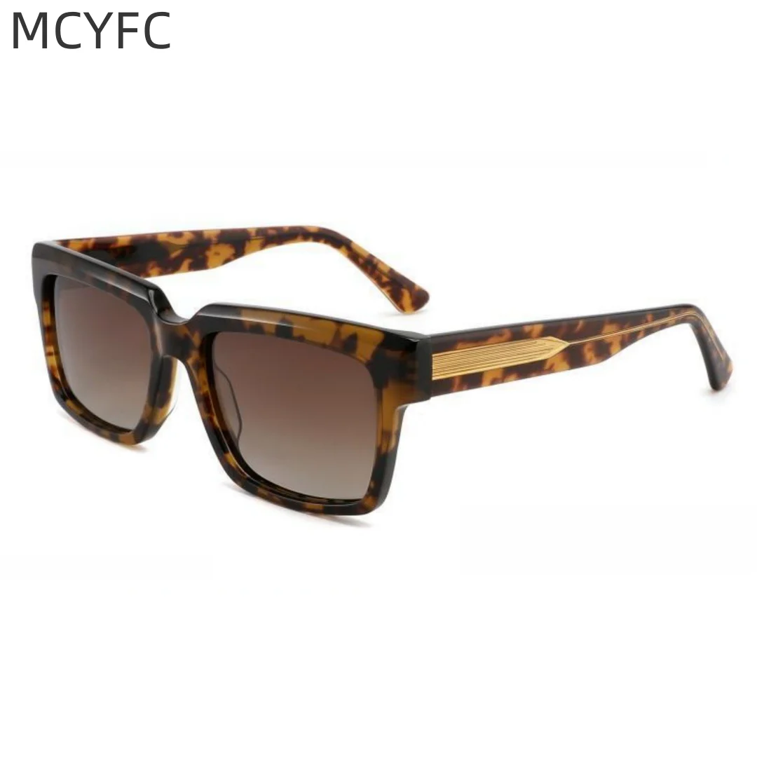 

MCYFC Polarized Thick Acetate Sunglasses Outside Metal arm Premium Classical Designer Eyeglasses for Men and Women