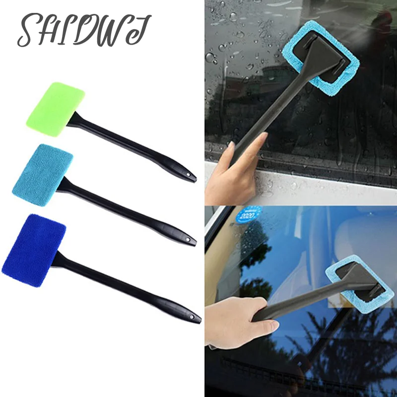 

Car Window Cleaner Brush Kit Windshield Cleaning Wash Tool Interior Auto Glass Wiper with Long Handle Car Accessories