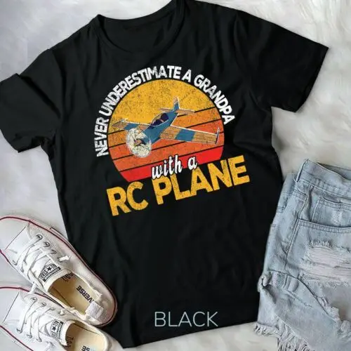 Funny RC Plane Grandpa Model Airplane Pilot Retro T-Shirt Unisex T-shirt