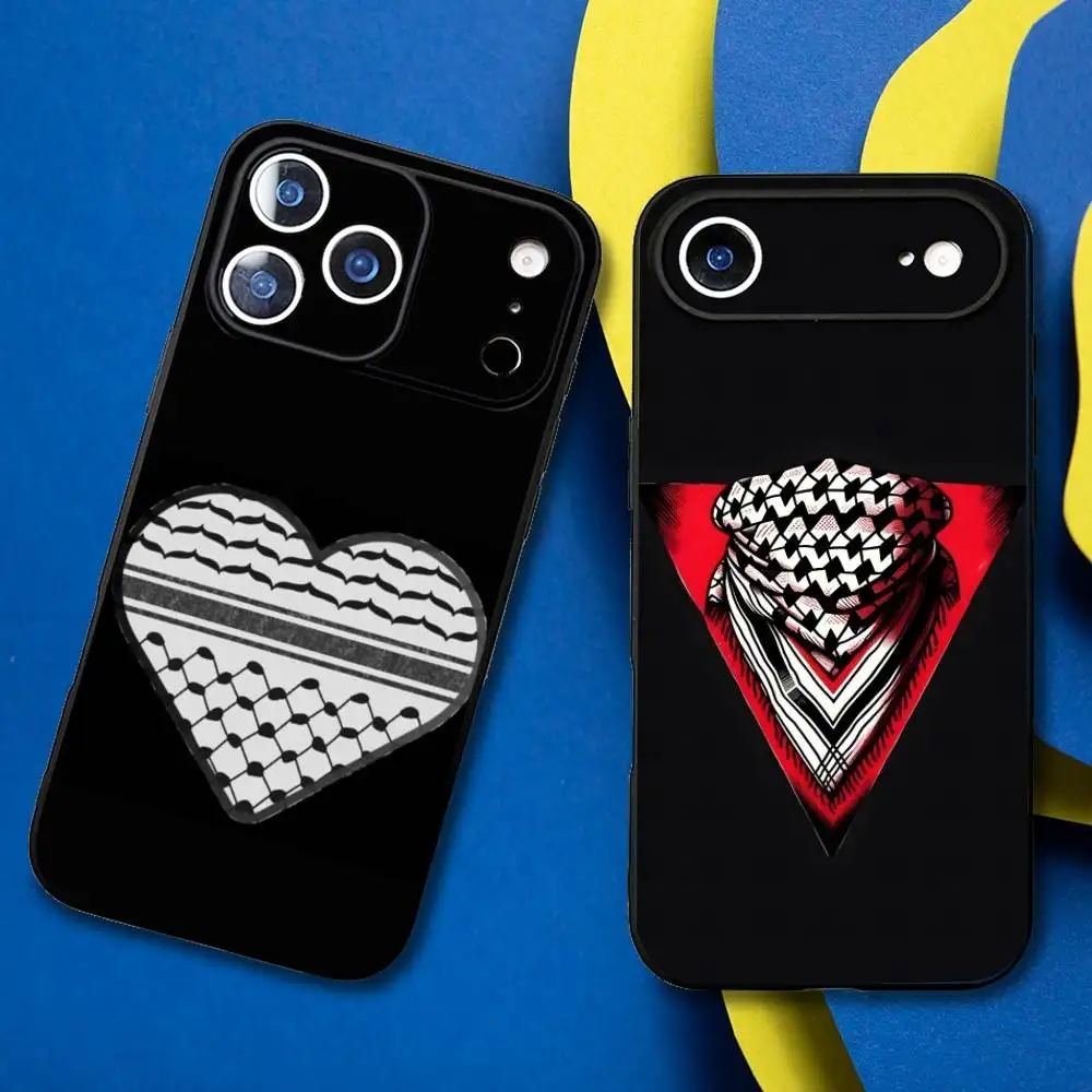 

Hattah Keffiyeh Phone Case For iPhone17,16,15,14,13,12,11 Plus,Pro Max Soft Black Cover
