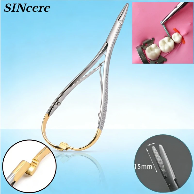 

1 Pcs Dental Needle Holder Tweezers Orthodontic Instrument Stainless Steel Mathieu Needle Holder Tools Dentistry Instrument