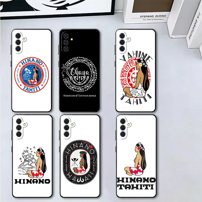 Мягкий пляжный чехол Vahine Tahiti Girl для Samsung A17 A37 A57 A16 A26 A36 A56 A15 A25 A35 A55 A14 A24 A34 A54 A13 A33 A53, черный