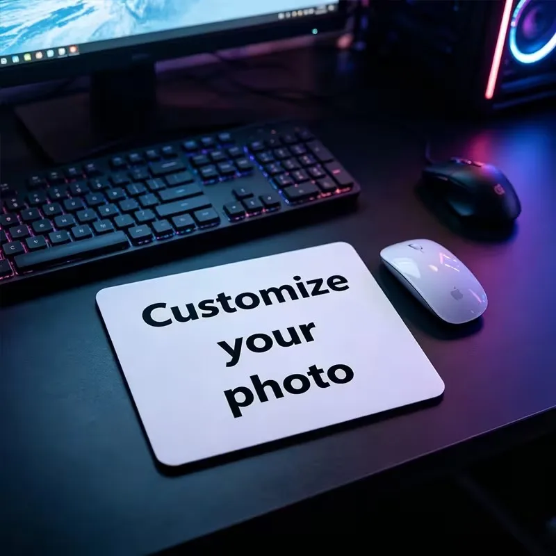 Custom Mousepad with Photo Small Size Waterproof Non Slip Rubber Base Desk Mat 22x18cm for Home Office Gaming
