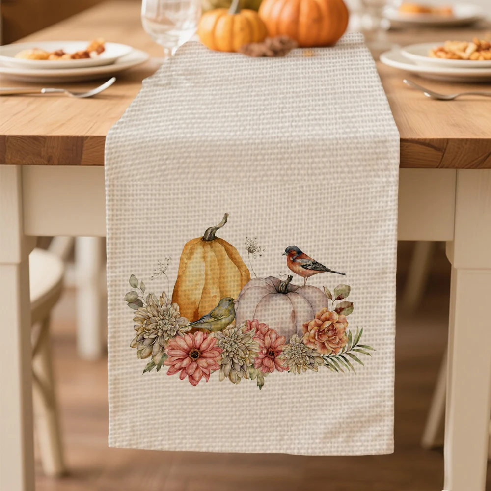 

table runners autumn Pumpkin pattern Table decoration and accessories for Festival party Thanksgiving Day tablecloth