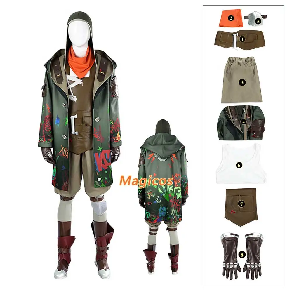 

Anime Arcane Ekk Cosplay Game Arcane2 Costume Fantasia Top Pants Coat Uniform Set Men Halloween Carnival Party Suit