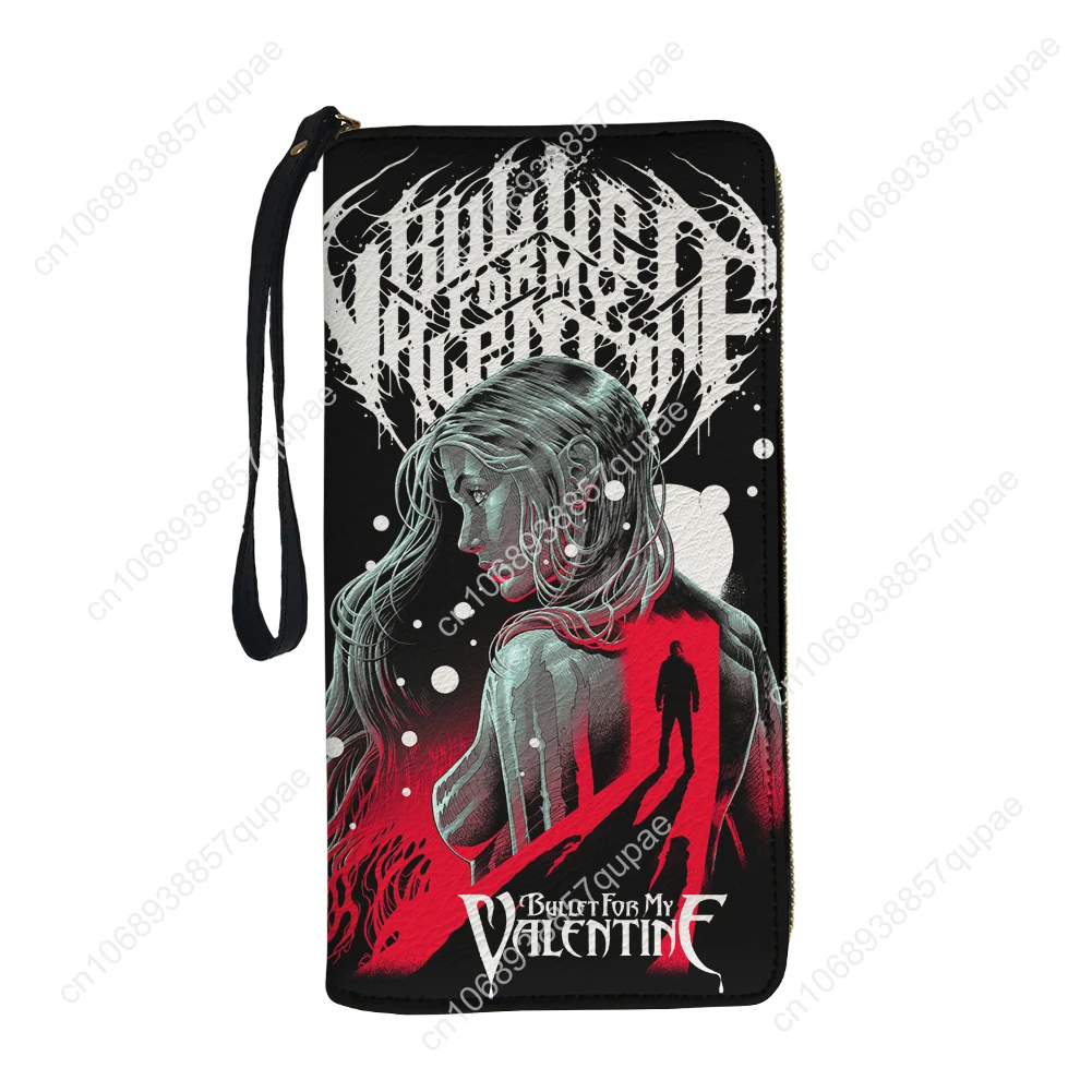 Bullet for My Valentine Custom Wallet Purse Mens Womens Teenagers Zipper Long Wallets Double Print  Portable Wallet Gift Bag