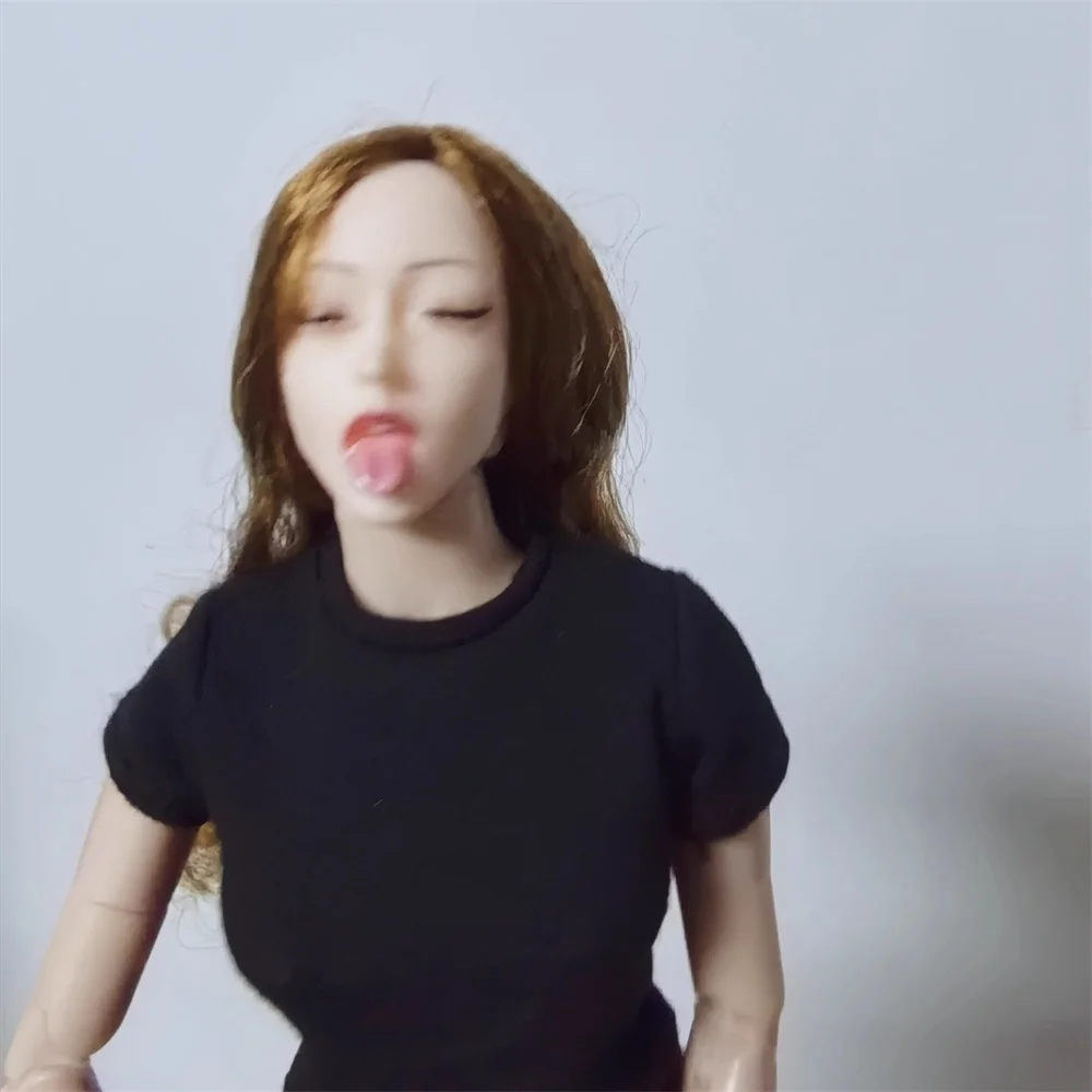 

For Sale 1/6th Asia Beauty Girl Pale Color with Long Tongue Closed Eye Head Sculpt Carving Accesories For 12" JIAOU TBL Action