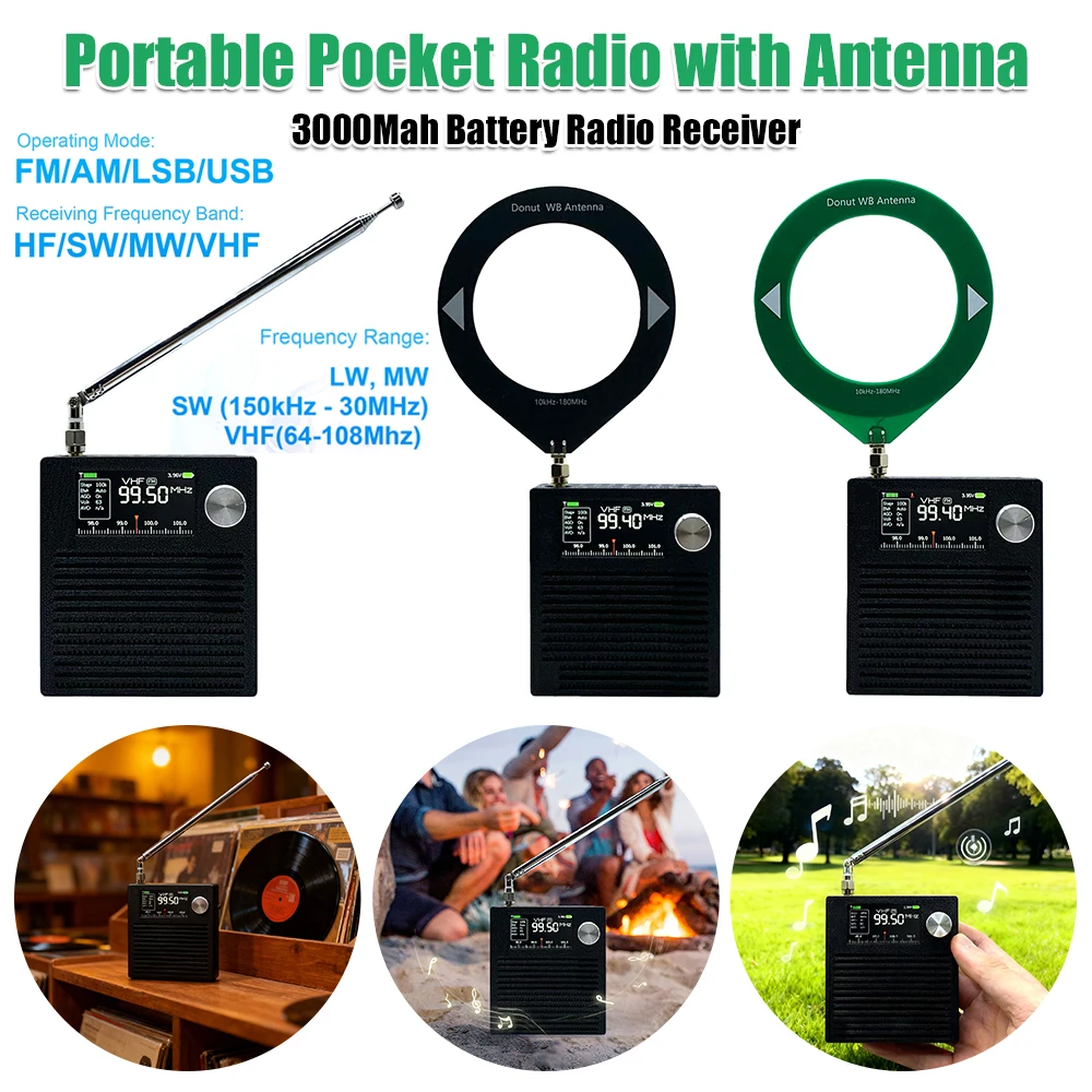 

Портативное карманное радио с аккумулятором 3000 мАч, перезаряжаемое, AM/FM, с антенной, для семьи, пожилых людей, прогулок, бега