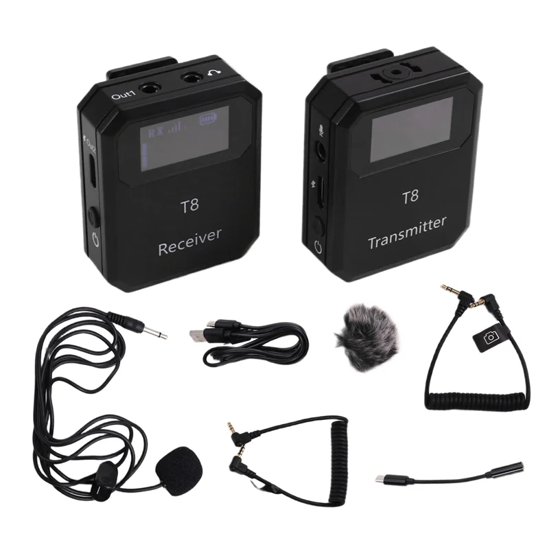 

Efficient Portable 2.4G Wireless Microphone Transmitter And Receiver With Lavalier Mic And Noise Reduction For Streaming