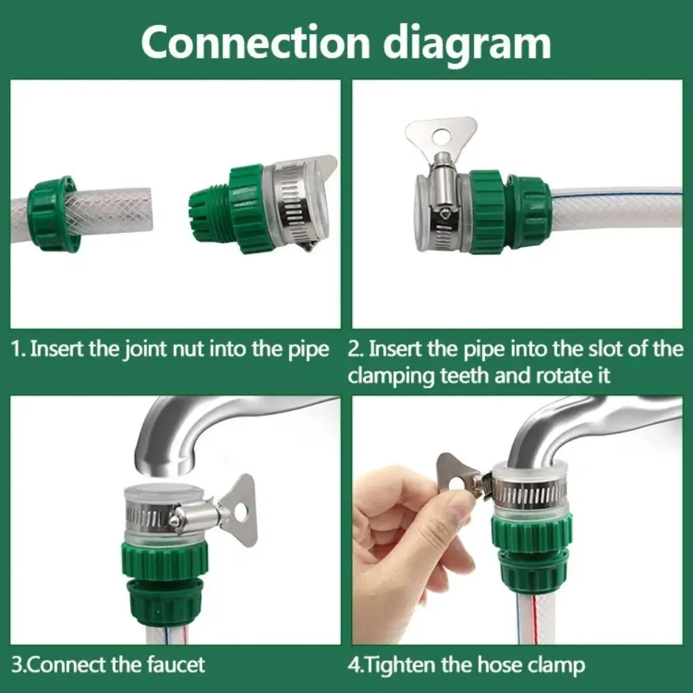 1PC Universal Water Faucet Adapter Hose Connector Fitting Quick Connect Fitting Tap for Car Washing Garden Irrigation Plastic