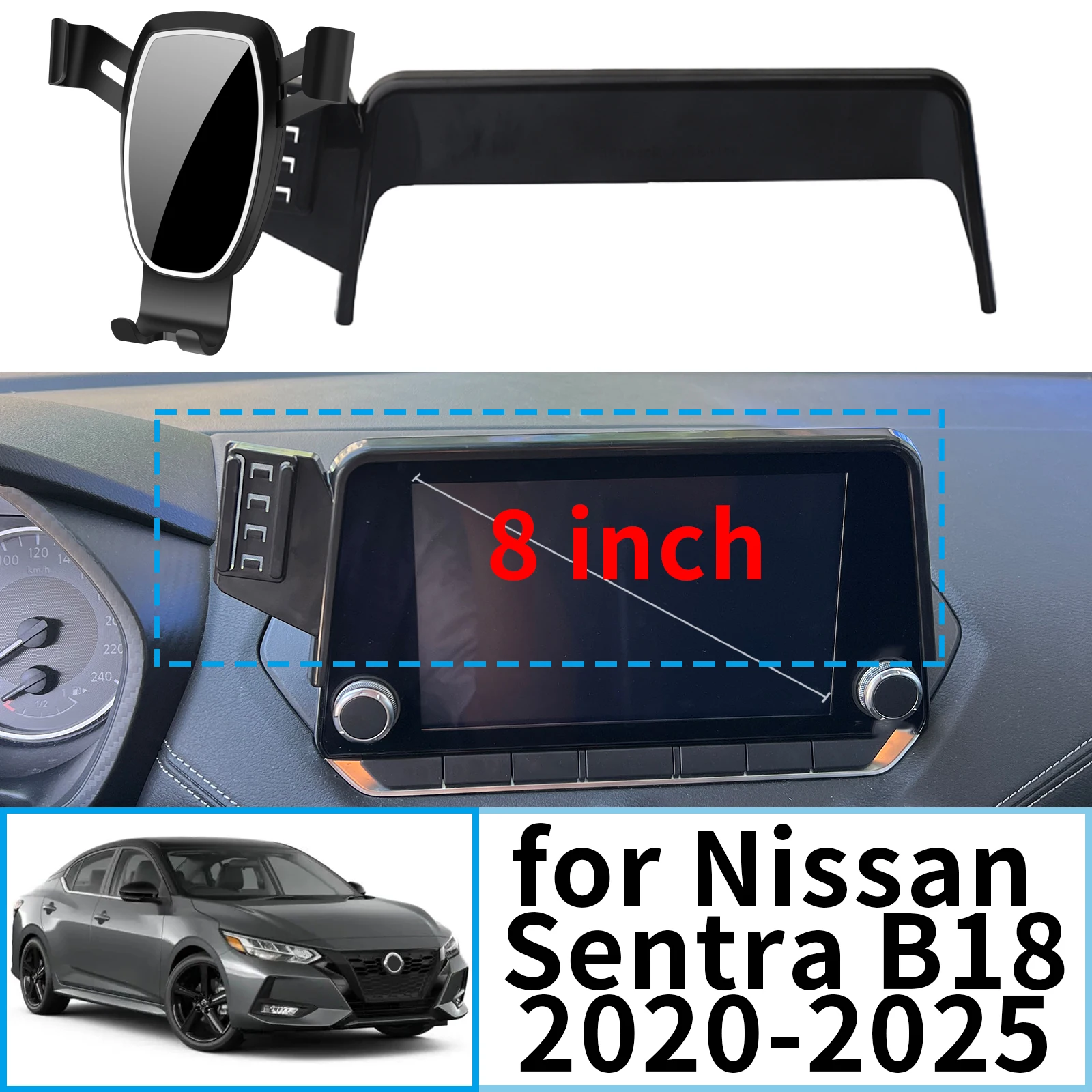 

fit for Nissan Sentra B18 2020-2022 2023 2024 2025 (8/7inch) Navigation Bracke Screen Base Phone Holder Mount Car ​​accessoires
