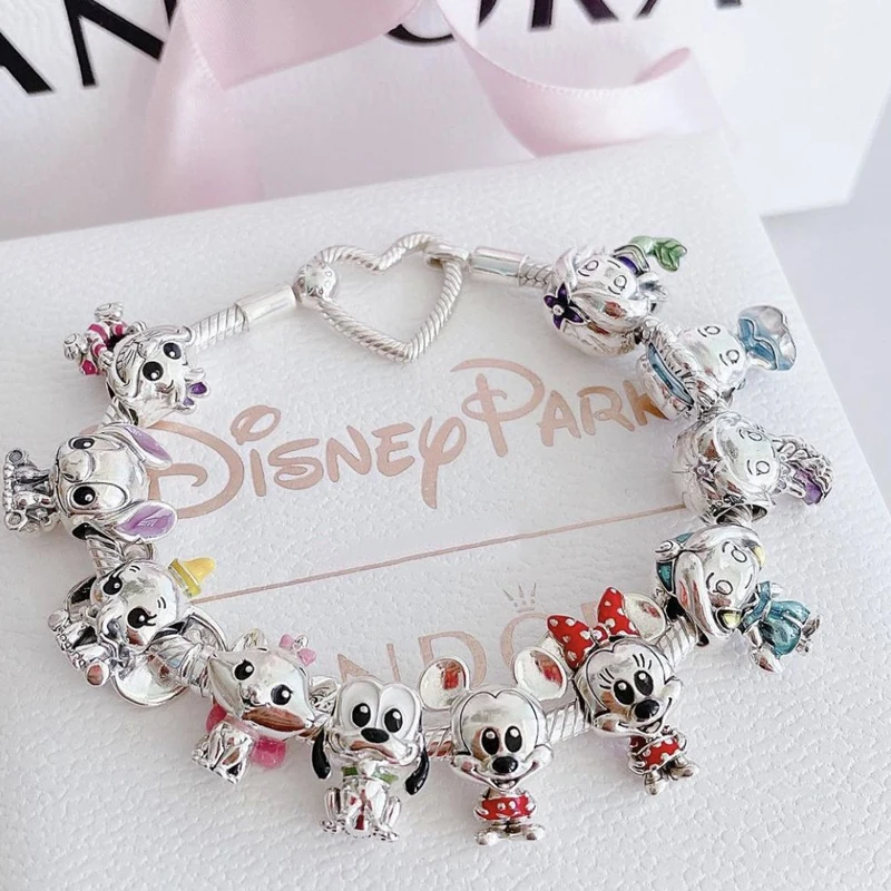 Plata 925 POP MART Disney bruja Villians colección completa conjunto Cruella De Vil maléfica Charm Bead Fit Pandora pulsera Original