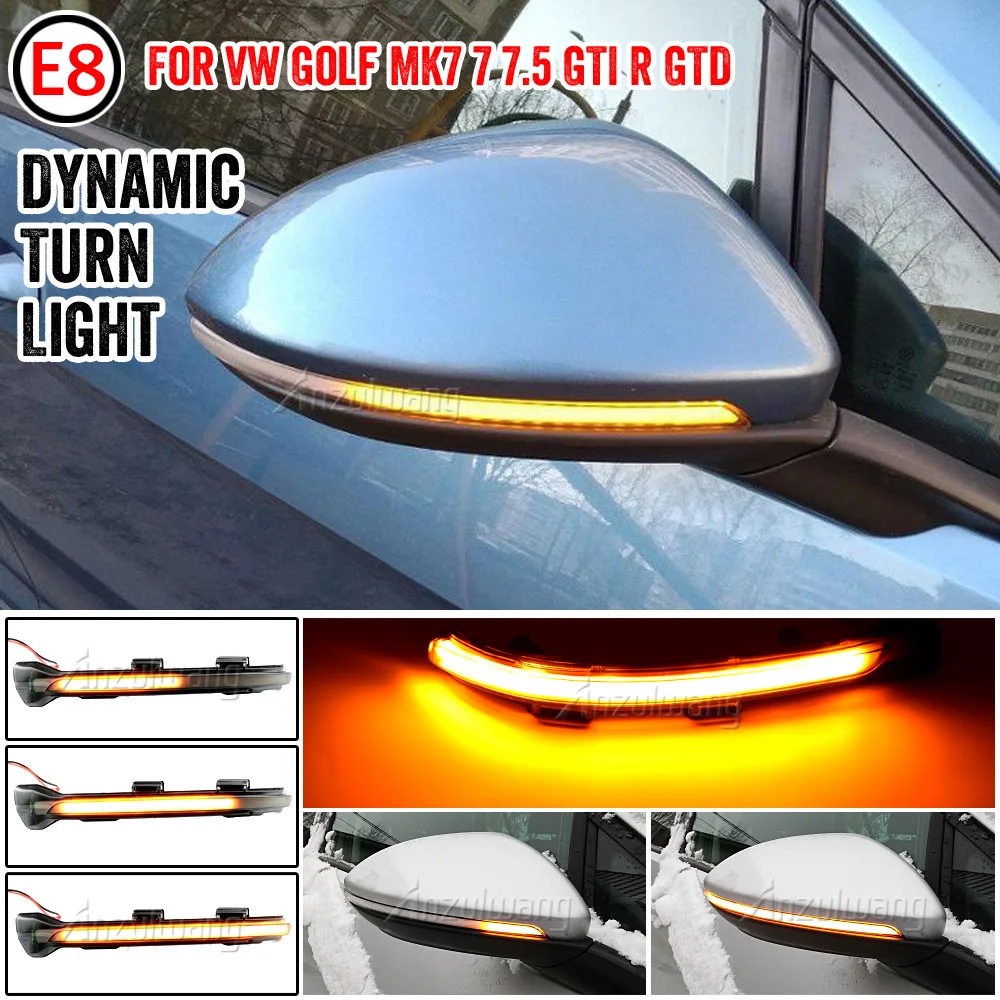 

Fit For VW Golf Sportsvan 2014-up For VW Golf 7.5 2 Pieces Side Mirror Indicator Dynamic Blinker LED Turn Signal Light